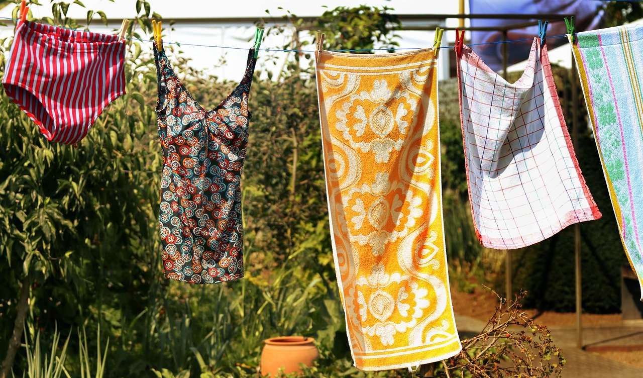 Garten Wäscheleine Handtuch Badeanzug Wäsche